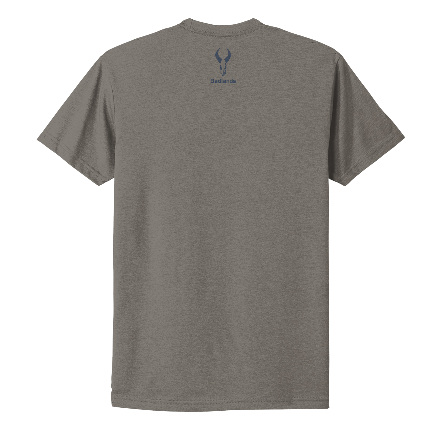 Gray t-shirt with Moonrivers skull logo and text centered on upper back. Plain design, short sleeves.