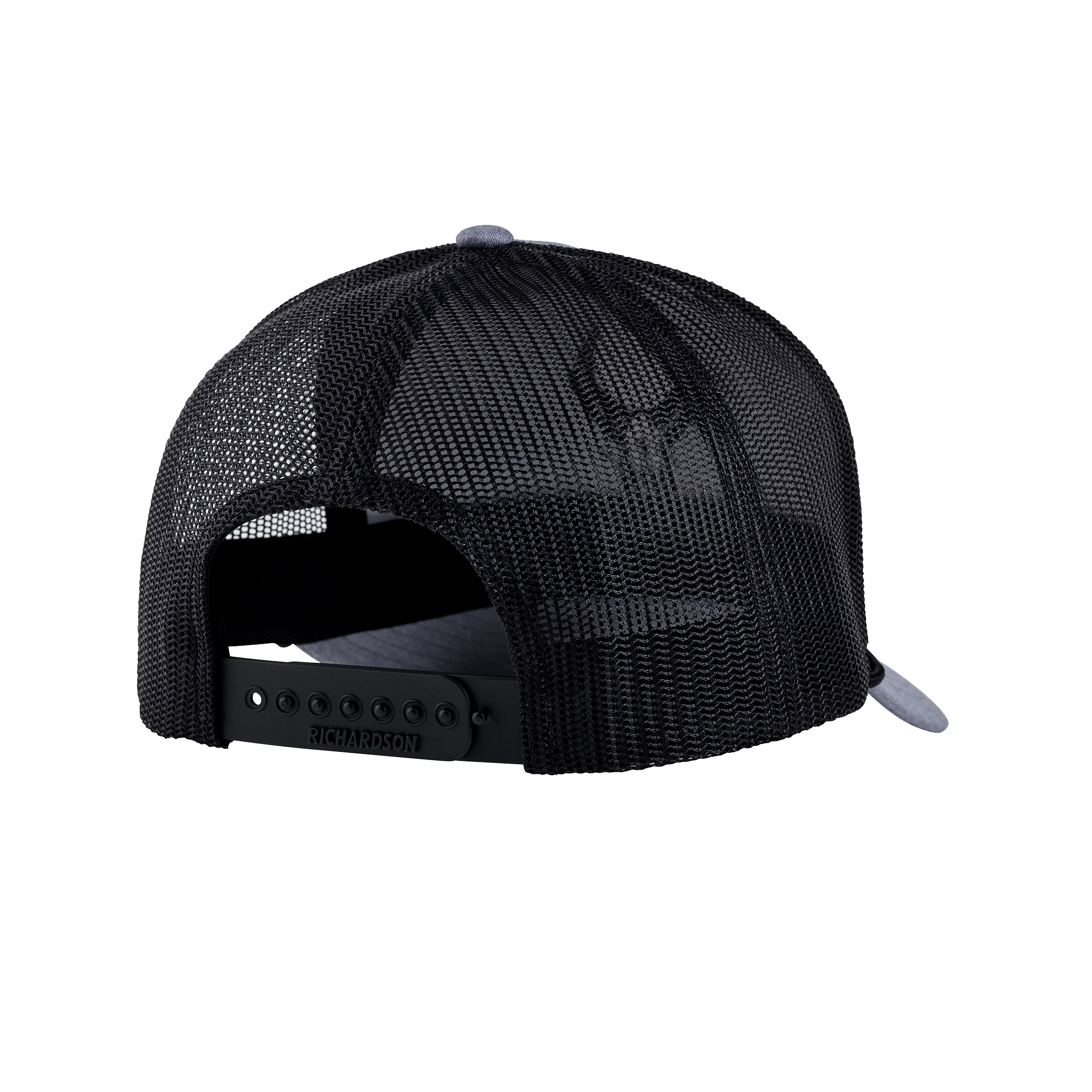 Black mesh snapback hat with Moonrivers skull logo on back; adjustable closure for a custom fit.