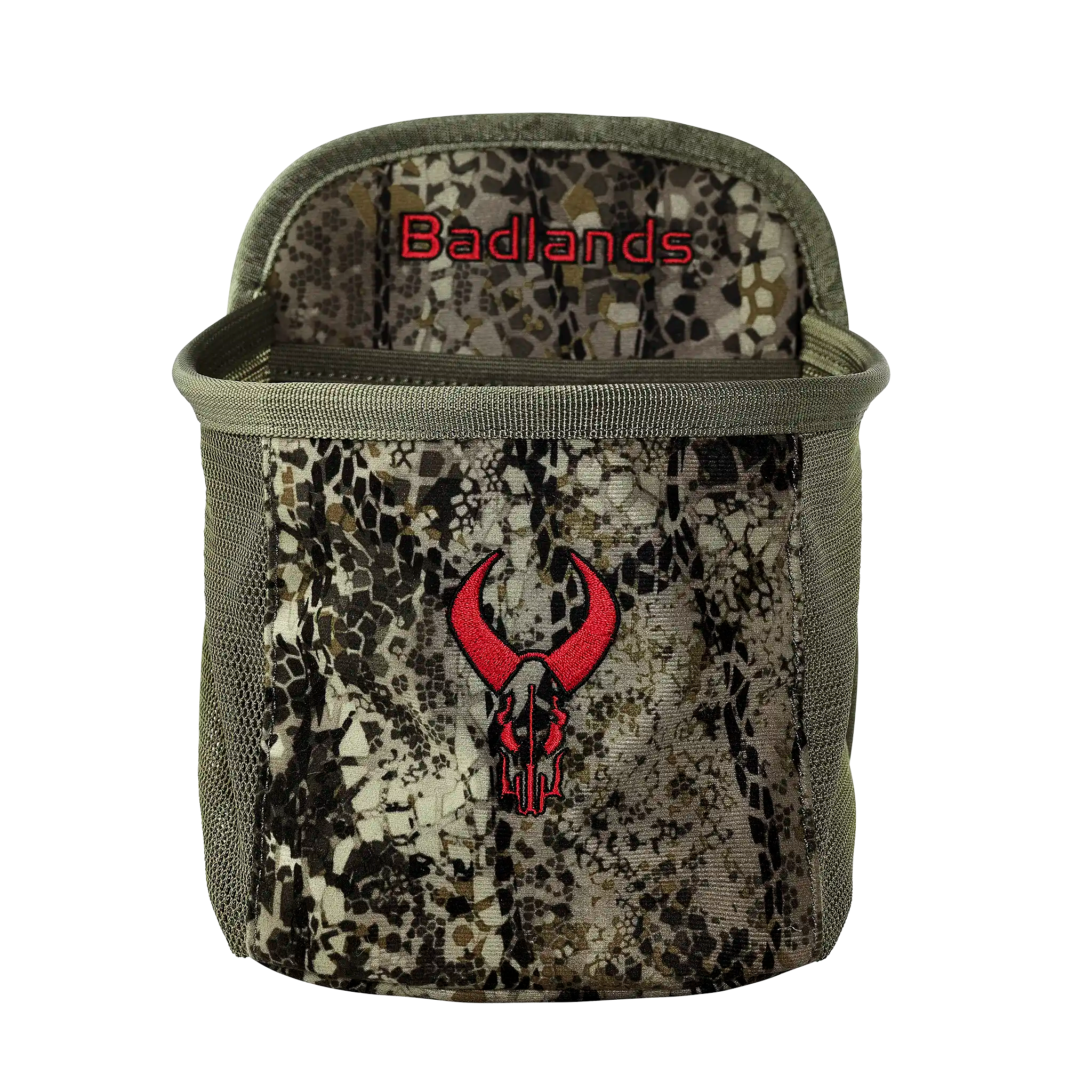 Camouflage pouch with red Moonrivers logo and text, designed for outdoor gear storage.
