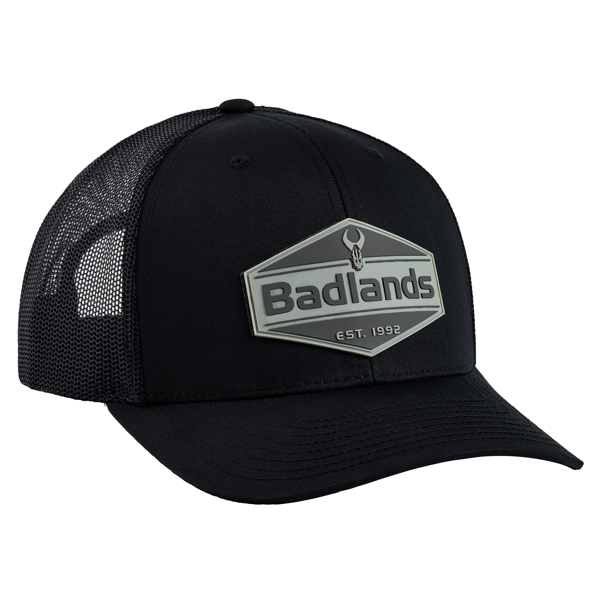 Black mesh cap with a Moonrivers logo patch featuring a skull design and "Est. 1992" text on the front.