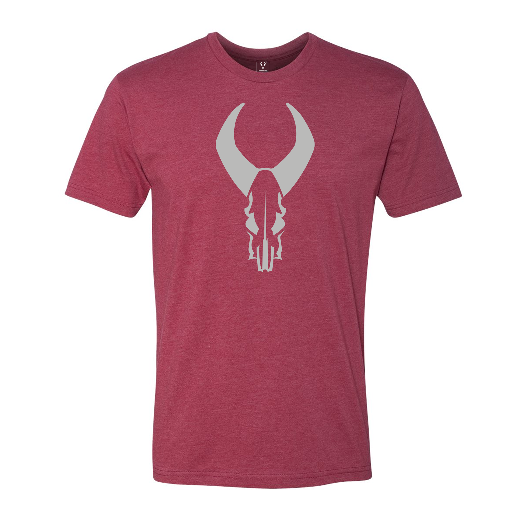 Red t-shirt featuring a large gray Moonrivers skull logo on the chest, displayed against a white background.